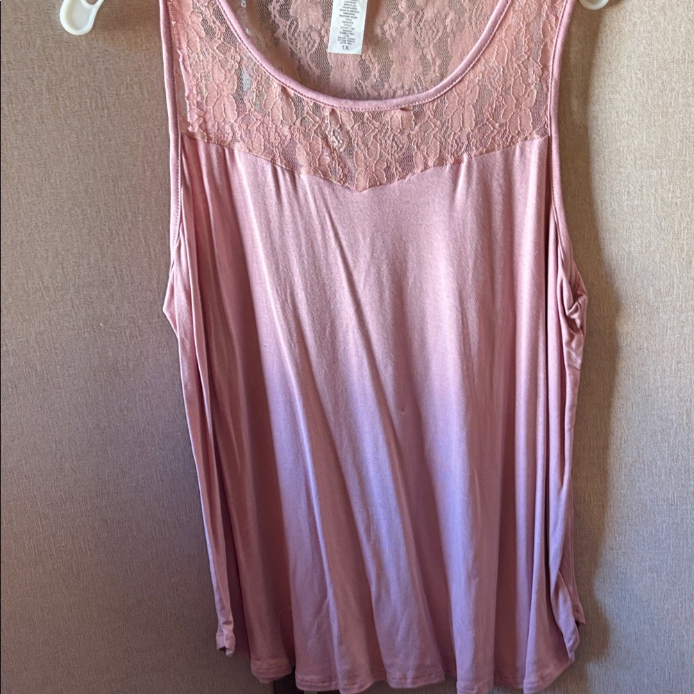 FINAL MARKDOWN Obsessive love Mauve Lace Tank Top 1X